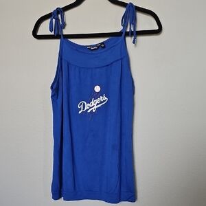 Touch by Alyssa Milano XL Dodgers Women's Blue Tie Shoulder Tank Top